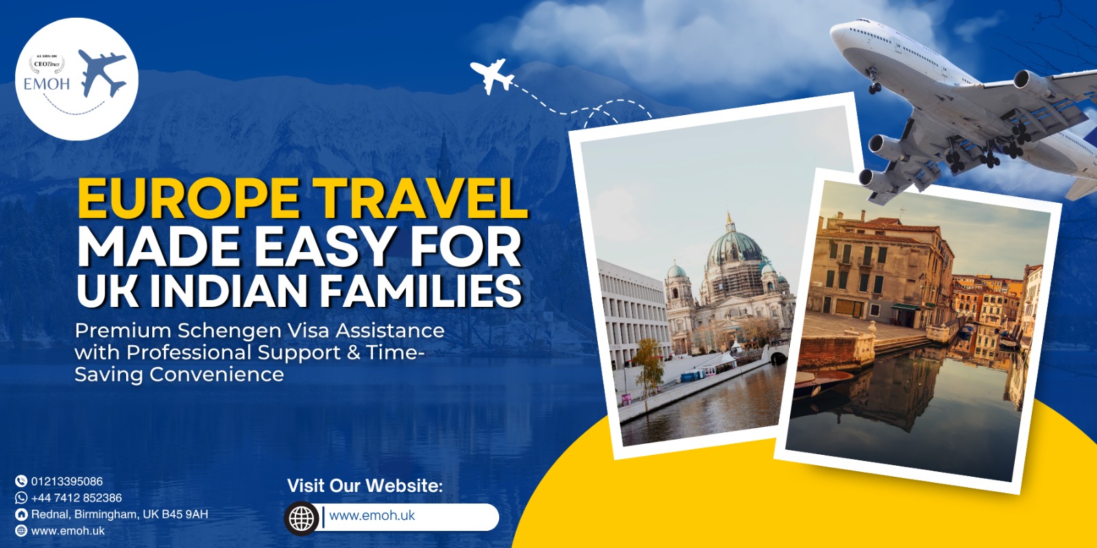Emoh UK - Premium Schengen Visa Assistance for Indian Families & Professionals in the UK
